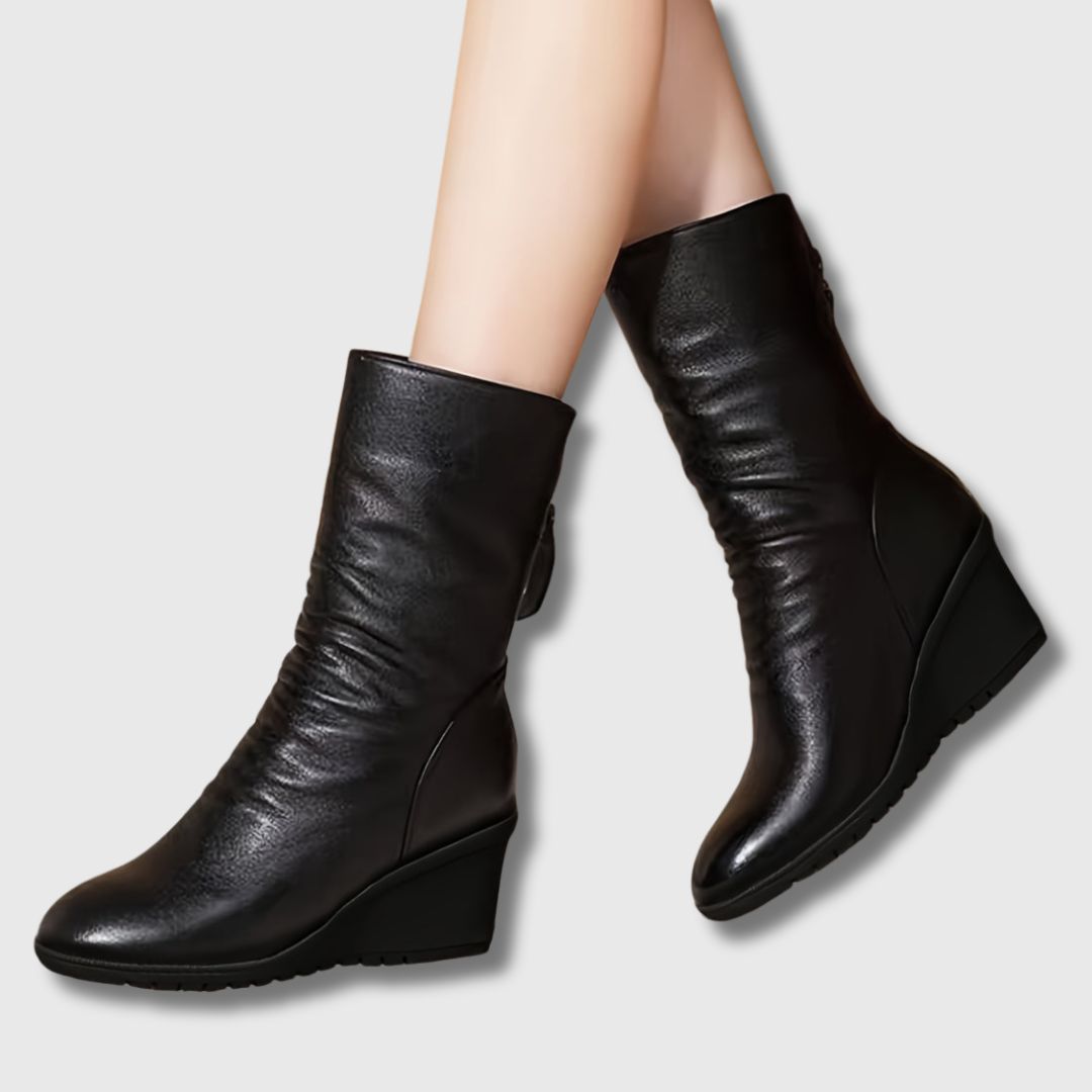 Amalia™ | Bottes Mi-Mollet à Talon Compensé