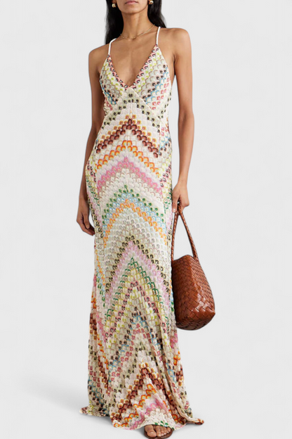 Agustine™ | Robe Longue en Dentelle à Décolleté en V