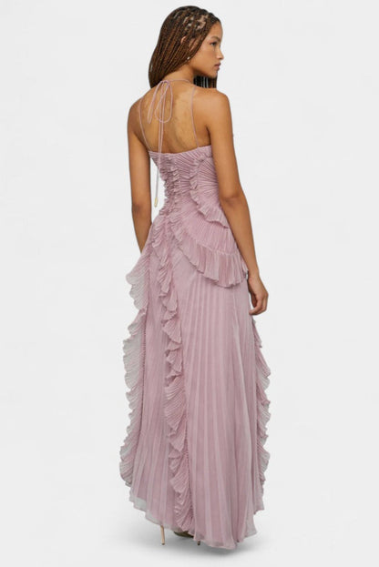 Bia™ | Robe Halter Plissée de Soirée en Lilas