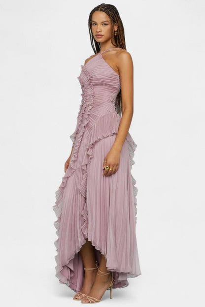 Bia™ | Robe Halter Plissée de Soirée en Lilas