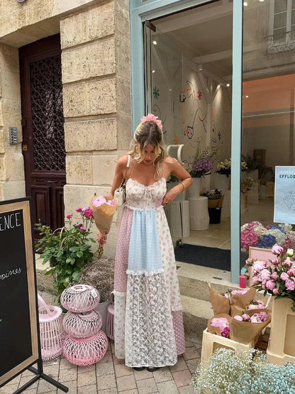 Céleste™ | Robe Longue Patchwork Été Maxi