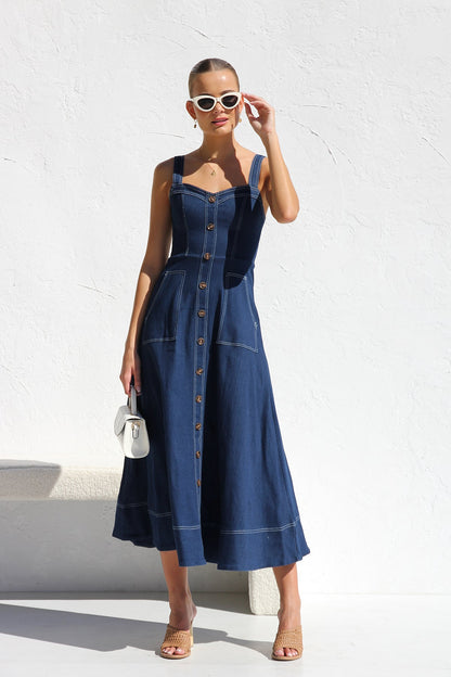 Danielle™ | Robe en Denim Indigo