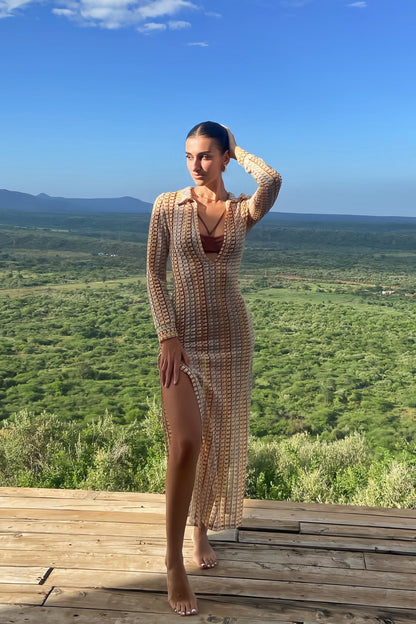 Dawn™ | Robe Maxi en Crochet à Col V