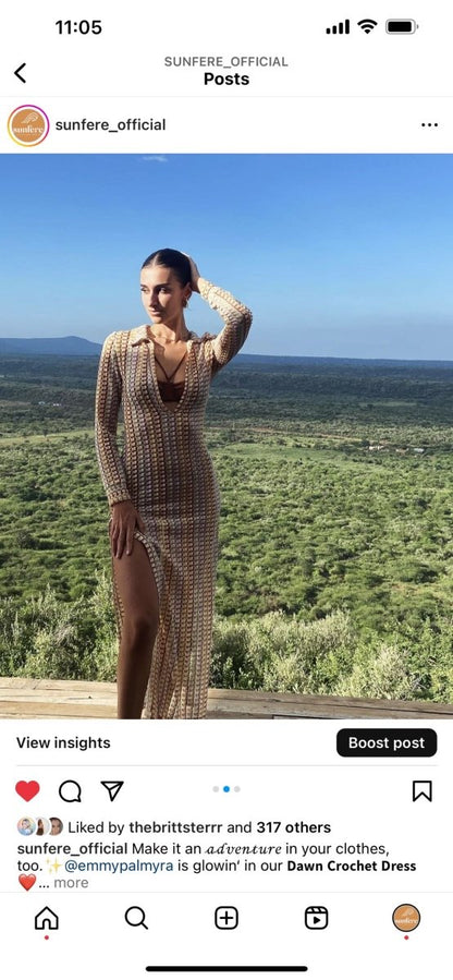 Dawn™ | Robe Maxi en Crochet à Col V