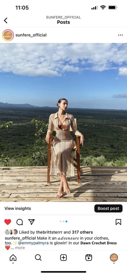 Dawn™ | Robe Maxi en Crochet à Col V