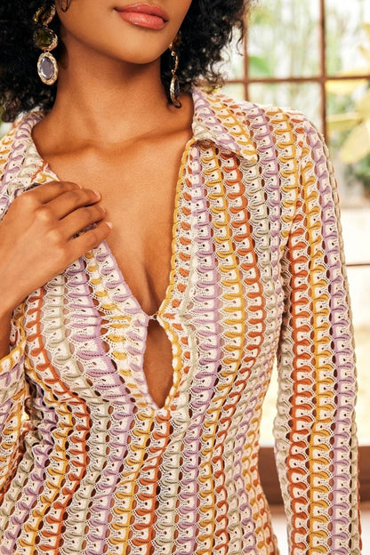 Dawn™ | Robe Maxi en Crochet à Col V