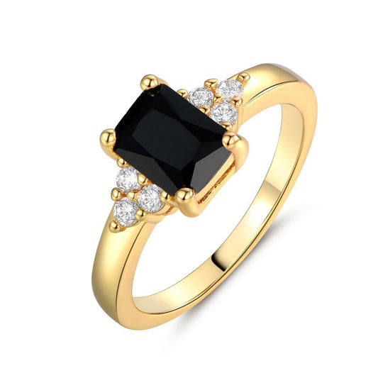 Bague Baguette en Spinelle Noir