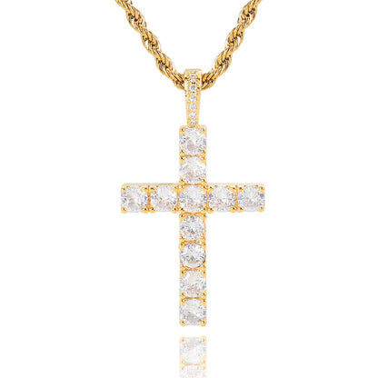 Collier croix en moissanite
