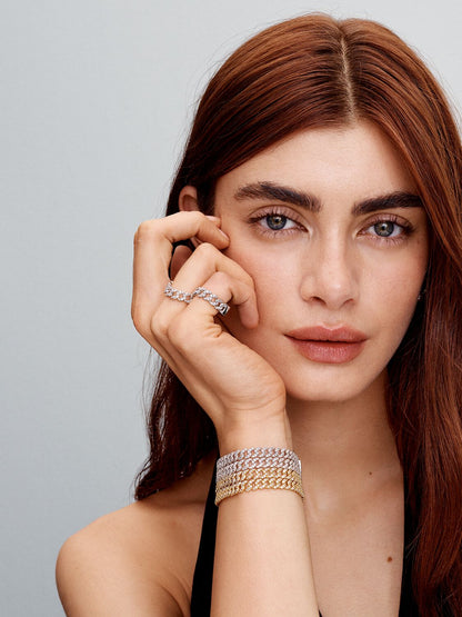 Bracelet cubain en moissanite