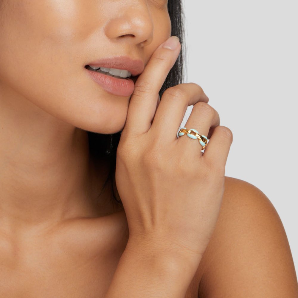 Bague Chaîne Bleue Reya