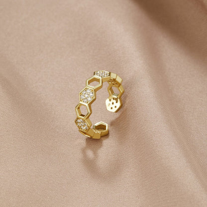 Abeille - Bague en or et cristal