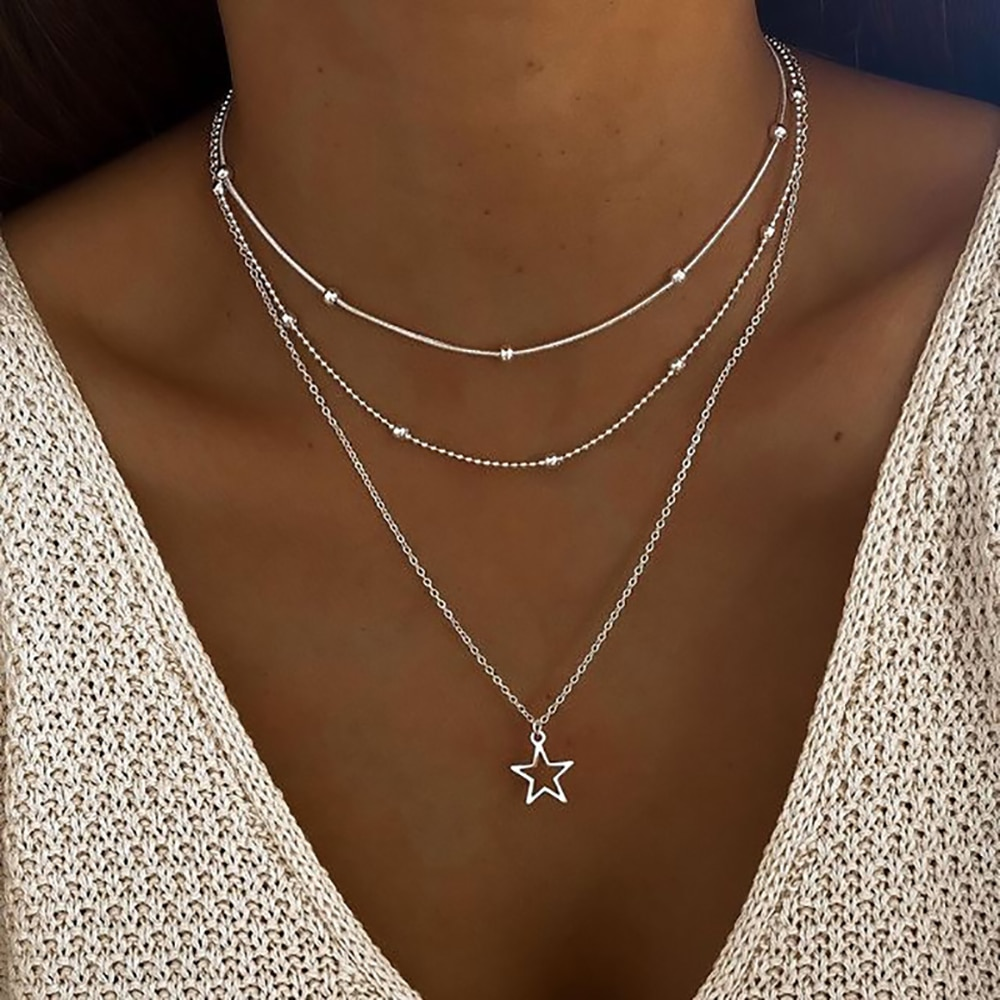 Collier Étoile en Argent Vintage