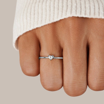 'Kleine Liebe' Bague en cristal en forme de cœur